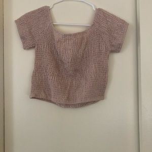 Blush Pink Stretchy Crop Top